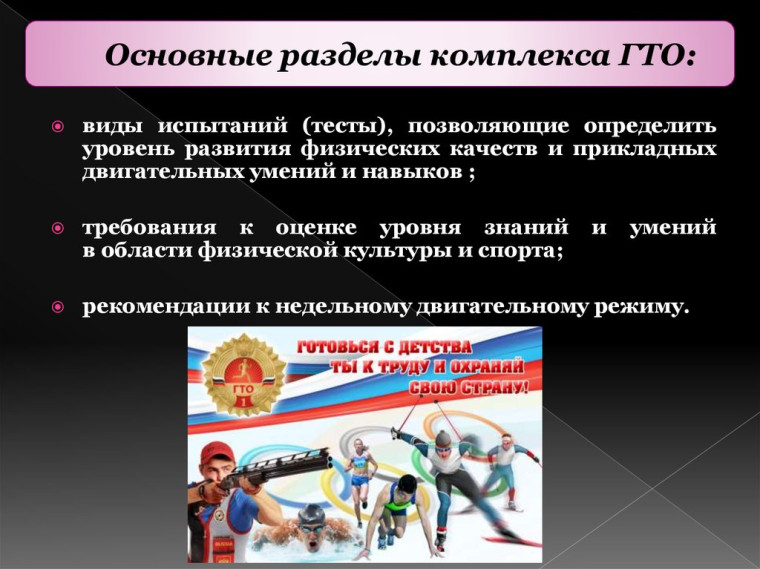 Разделы ГТО.