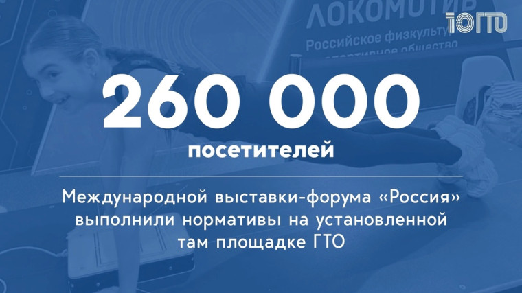 Статистикой посещения Стенда ГТО поделился Министр спорта России Михаил Дегтярев на церемонии закрытия экспозиции «Спорт для каждого»..